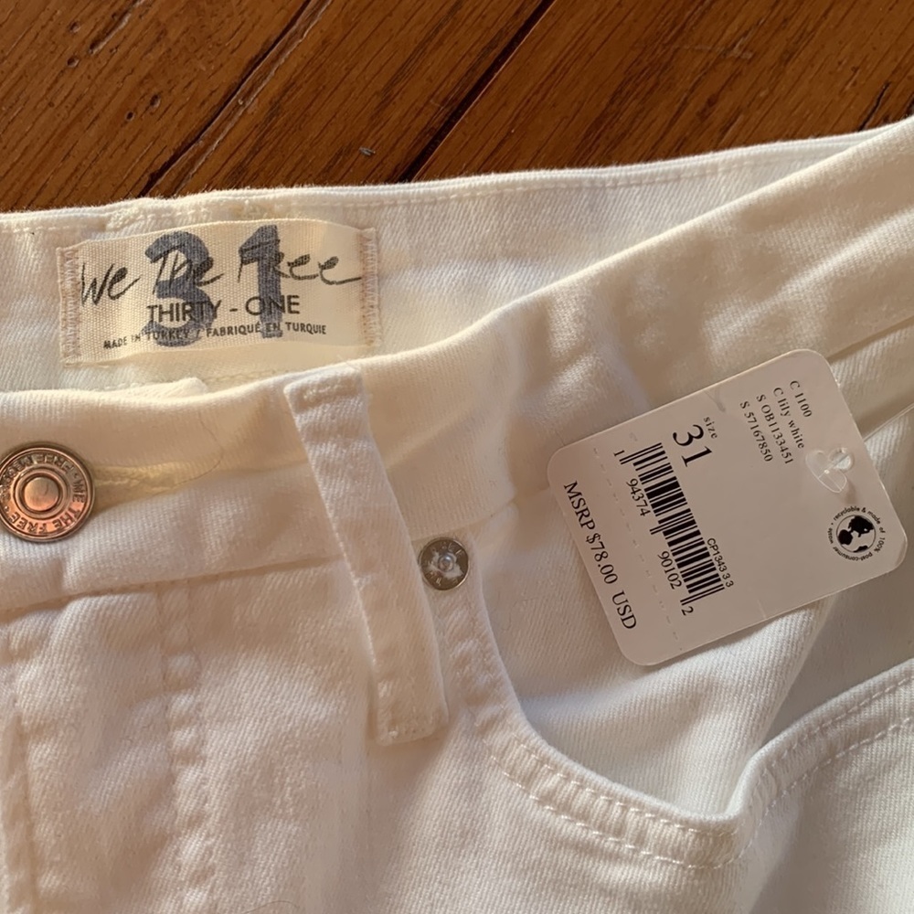 Free People Montana Lily White Denim Skinny Jeans Women’s Classic NWT Size 31 - Picture 4 of 10
